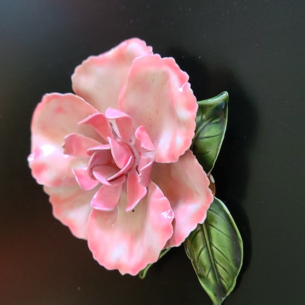 Vintage Metal Rose Pin Brooch